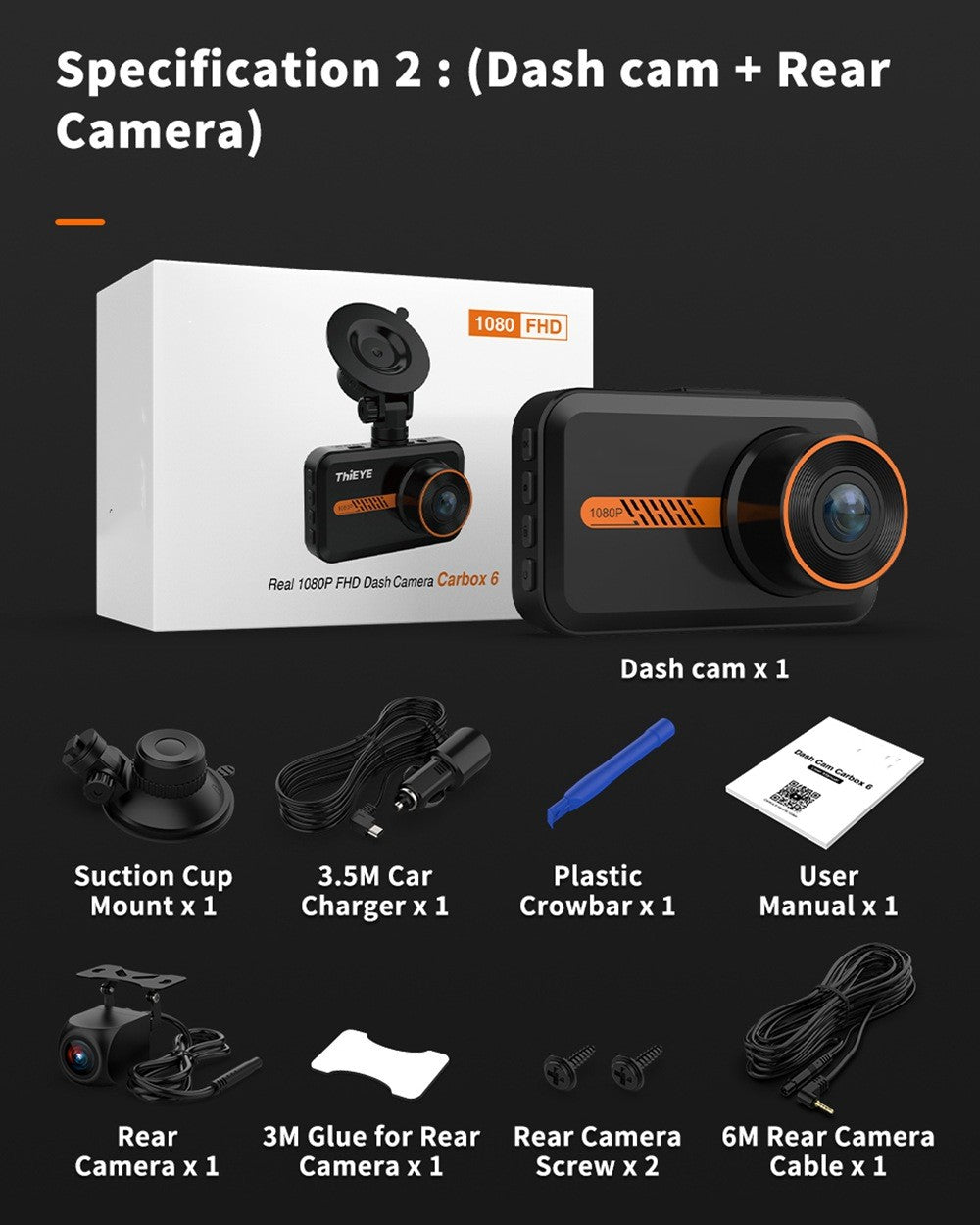1080P Front&Rear Dual Dash Cam-Night Vision&wide -Angle Dvr