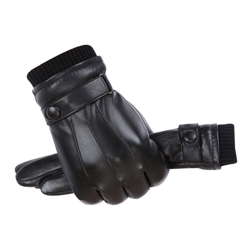 Men s PU Autumn and Winter Touch Screen Gloves Driving Gloves warm&windproof